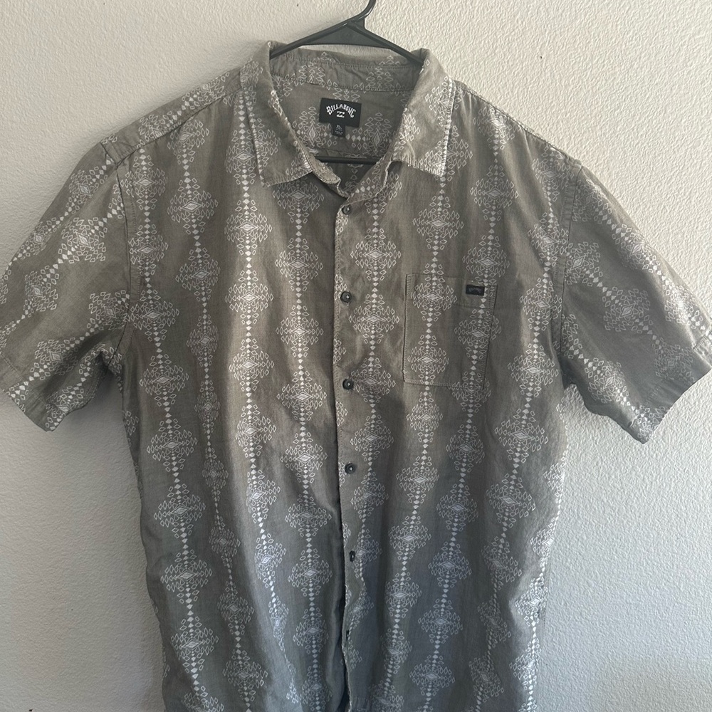 Billabong Gray Patterned Men's Shirt